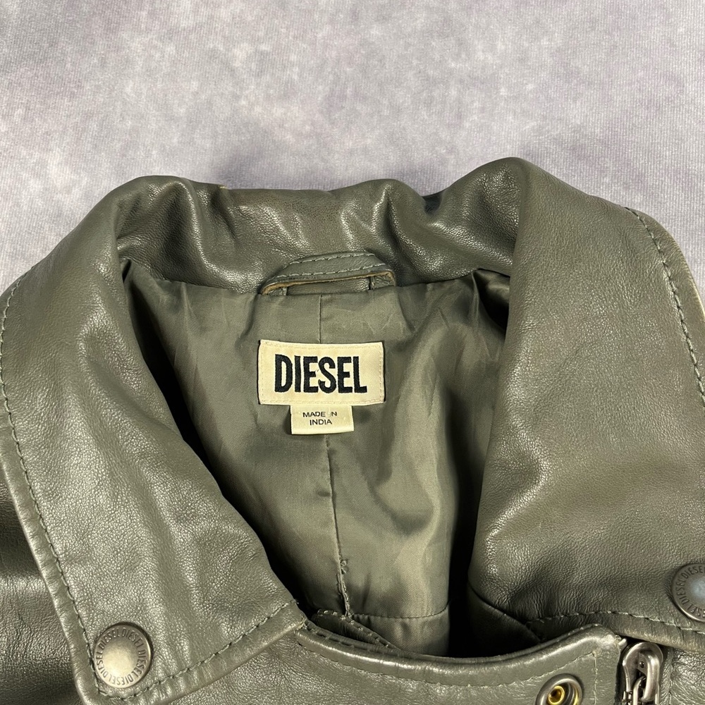 Diesel Olive Leather Jacket - Picture 5 of 8